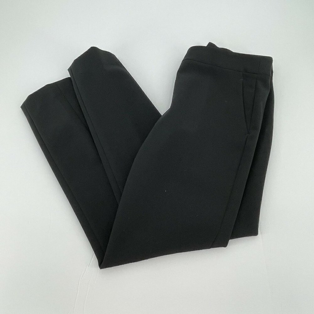 DKNY Womens Pants 2 Black Business Casual Classic Pockets Straight Trousers Knit - Picture 2 of 12